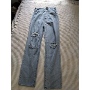 S.O.N.G. Womens 90s Boyfriend Jeans Distressed Pockets Button Fly size 1